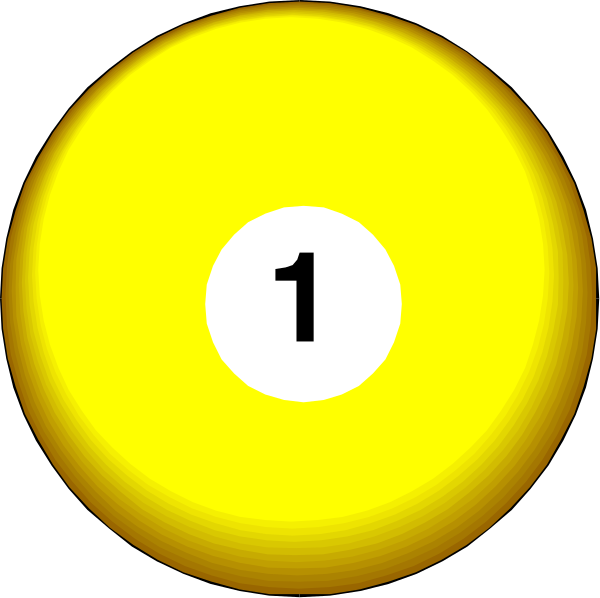 The image shows a closeup of two yellow balls with black numbers on them against an indistinct background; there is no text present in this clip-art illustration.