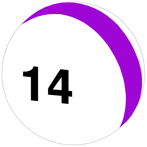 The image shows a purple circle with white numbers on it inside another larger blue circular frame against a black background.