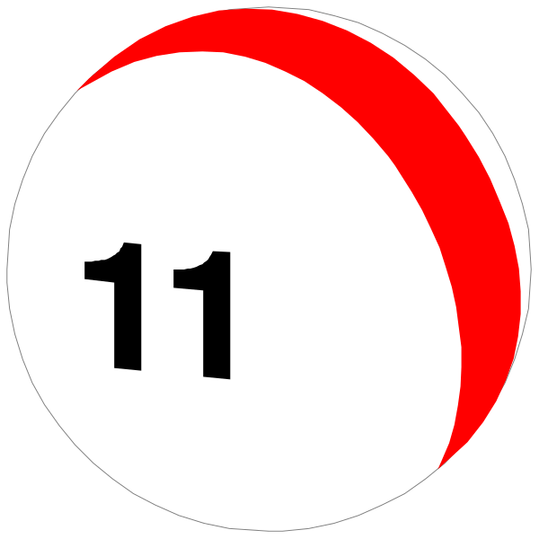 The image shows a closeup of two lottery balls with numbers 10 and 25 on them against a black background; there is no text present in this clip-art depiction.