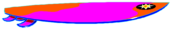 The image shows a colorful fish with an orange body swimming on top of water against a gray background.