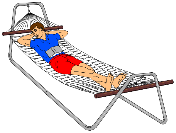 The illustration shows a person lying on their back with hands behind head resting atop an exercise bench that is set up for pull-ups; there's another similar setup in front of them but no one using it, and both benches have weight plates hanging from each end to add resistance during the workout.