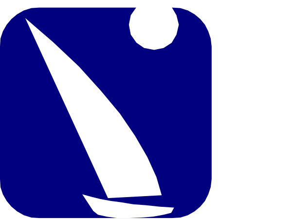 The image shows a blue icon with white text that reads "10" on top of another smaller square-shaped icon containing an illustration of two sailboats in water against a light gray background.