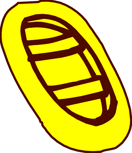 The image shows a yellow oval with brown lines drawn on it to represent an object that resembles a banana split ice cream cone shape.
