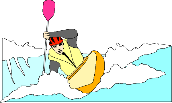 The image shows a cartoon of an adventurous person riding on top of waves while holding onto a surfboard with their right hand.