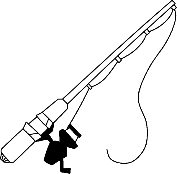 The black and white silhouette of a rifle with an attached scope next to it on its side is shown against a dark background in this small clip-art image.
