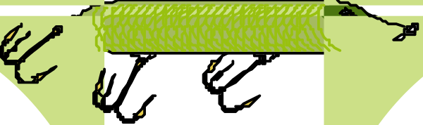 The image shows a pixelated representation of an alien landscape with various elements such as trees, rocks, buildings, and possibly some creatures in it.