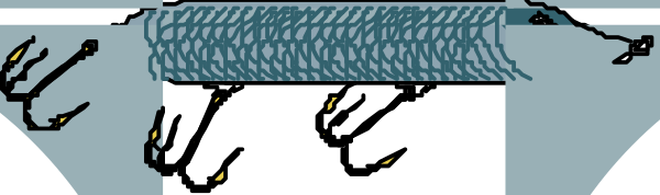 The image shows a closeup of an object with text on it that reads "100% cotton" along its edge in blue letters against a white background; there is also some small black detailing near one corner, but no other objects, people, animals or actions can be discerned from this angle.