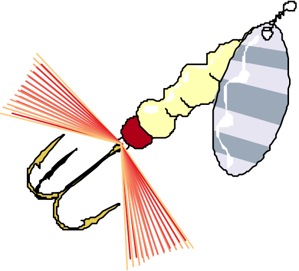 The image shows a cartoon of an insect with antennae flying towards what appears to be a magnifying glass that is focused on it from above.