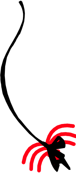 The image shows a black background with two vertical stripes on either side of what appears to be an orange object resembling a flame in between them at bottom center.