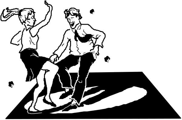 The black and white silhouette of a person sitting on top of an object with stars above them against a dark background.