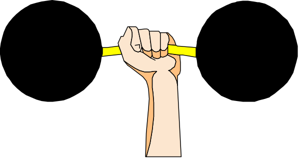The image shows a cartoon fist with an arm holding up a pencil above it against a black background.