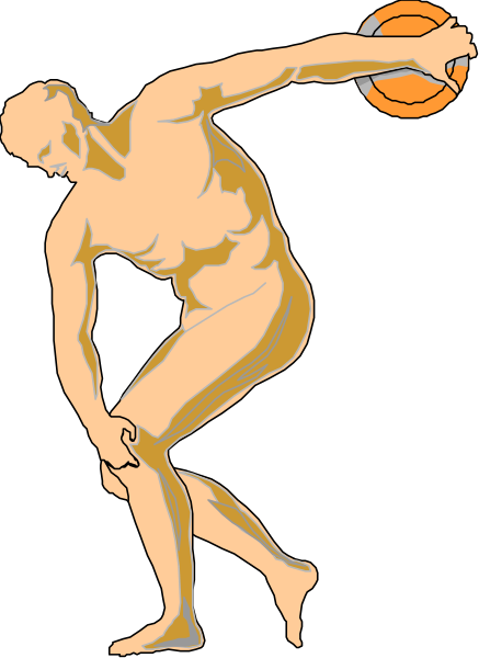 The image shows a black and white illustration of an athlete holding a basketball with both hands while standing on his toes in front of him; he is wearing shorts that end above his knees, revealing muscular legs.