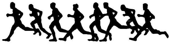 The image shows a gray background with two black lines that appear to be parallel but may have some curvature at their ends; there is no other discernible content in this small clip-art image.