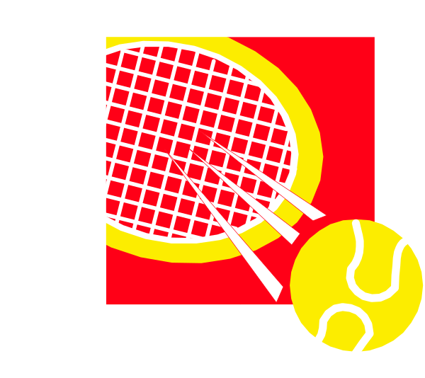The image shows a tennis racket with three balls next to it on what appears to be an advertisement for sports equipment.
