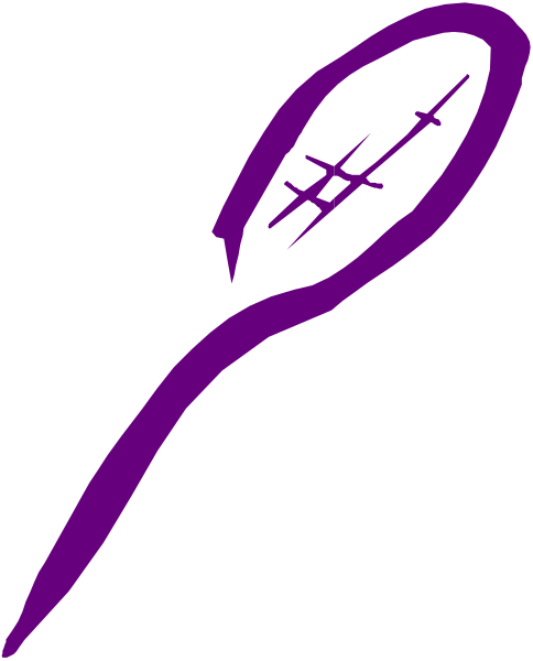 The image shows a purple stylized letter "S" with an arrow pointing to it from above on what appears to be a black background.