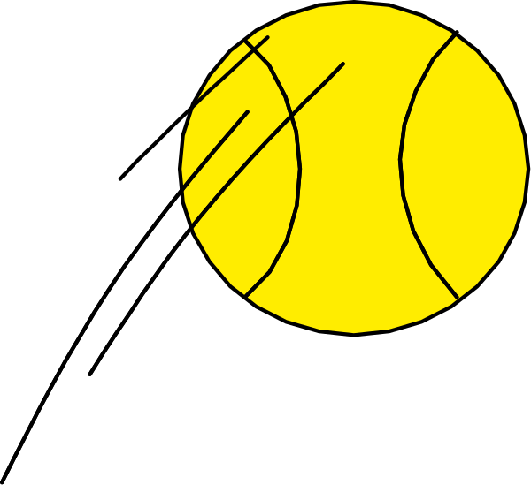 The image shows a black background with two yellow elements: on top left corner is an icon of a volleyball netting; in bottom right corner there's a sun-like shape that resembles a tennis ball, also colored yellow and outlined by white lines to represent its stitches or segments.