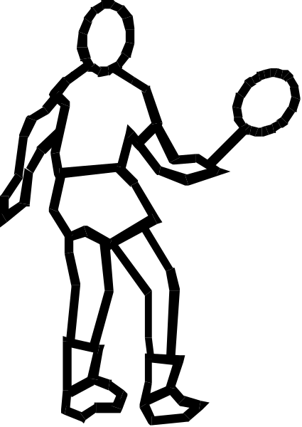 The black and white silhouette of a person playing soccer with their leg raised to kick the ball on what appears to be an outdoor field during daylight hours.