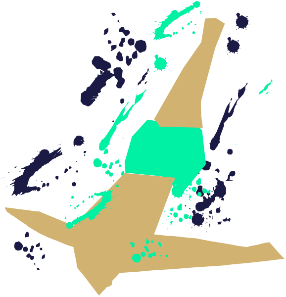 The images show a sequence of two different scenes:

1) A bottle with blue liquid inside it is being poured into another container that has green liquid in it. There's also some white splatter around them, suggesting movement and action.