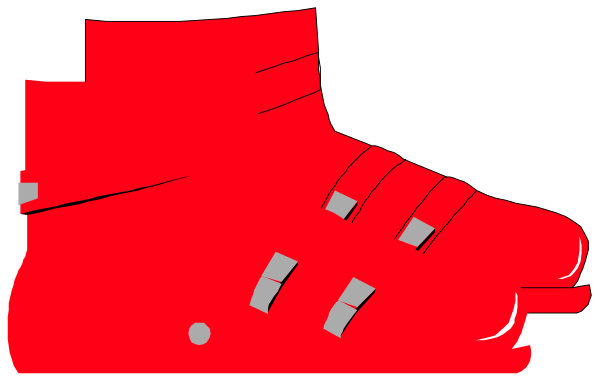 The image shows a red pair of sneakers with white soles against an unidentified background.