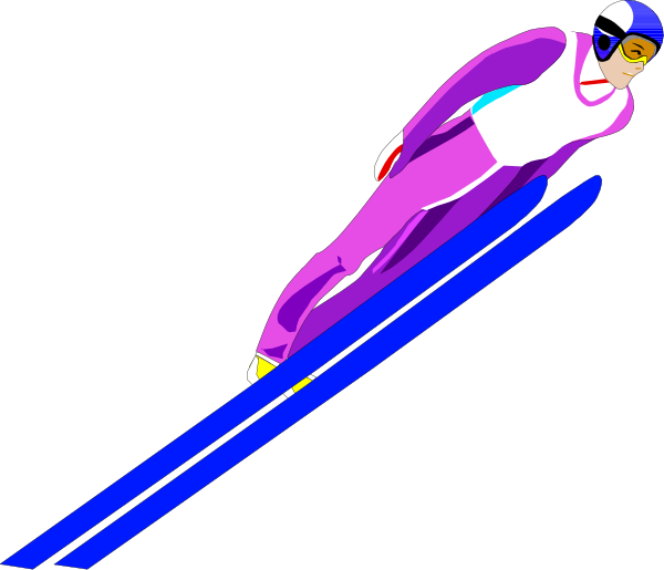 The image shows a pixelated animation of an athlete on ice skates with speed lines behind them, wearing a white outfit with blue accents, racing down what appears to be a track at high speeds.