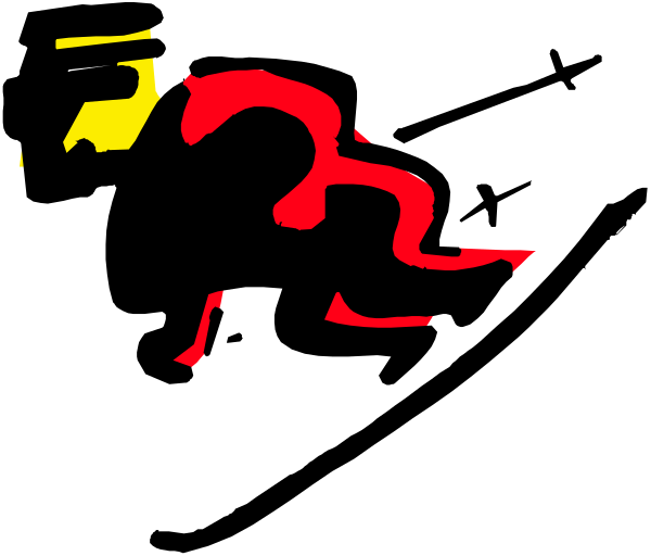The image shows a black background with red shapes that resemble abstract representations of an animal and possibly some other elements; it's difficult to discern specific details due to its small size and low resolution.