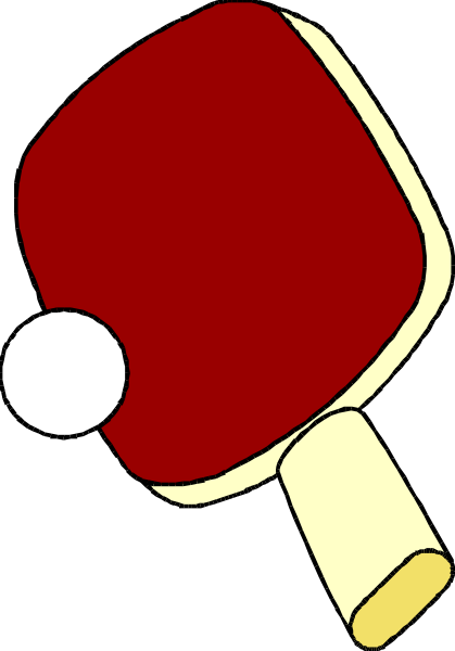 The image shows a red paddle with white handle on it against a black background.