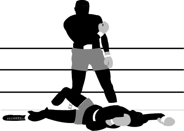 The black and white silhouette of a person running with their arms outstretched on what appears to be an escalator in front of them.