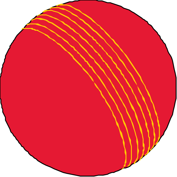 The image shows a red circle with two smaller circles inside it on either side of an orange line that curves around them; there is no text present in this clip-art graphic.