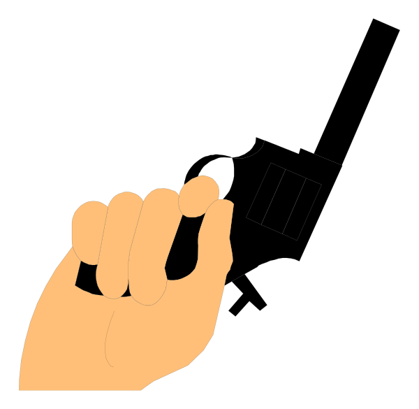 The image shows a hand holding up an index finger with another digit on top of it against a black background.