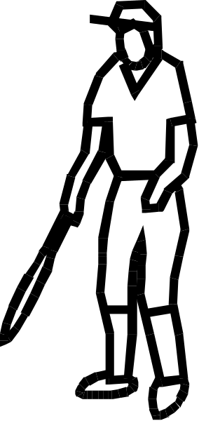 The black and white silhouette of a person walking with their hands behind them on what appears to be an escalator in public transportation.