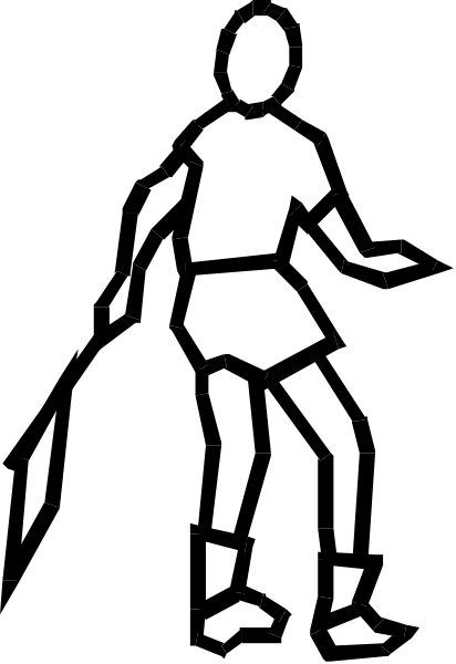 The black and white silhouette of a person playing guitar on stage with an audience visible behind them.