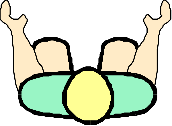 The image shows a cartoon of an astronaut floating upside down with their arms outstretched as if flying through space.