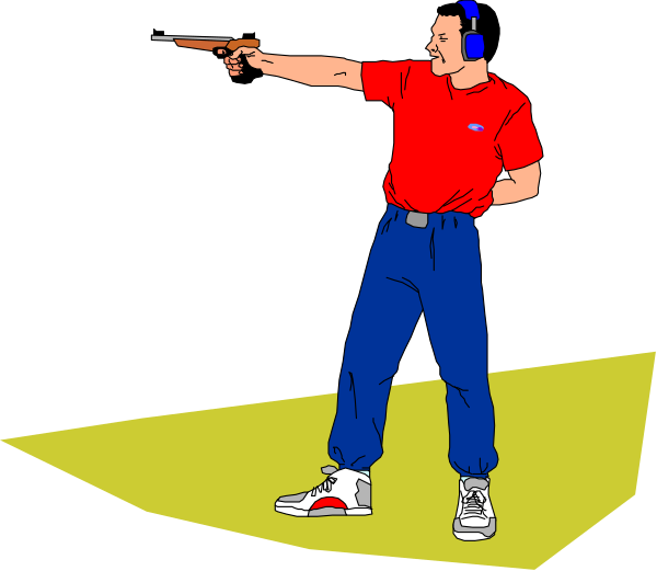 The illustration shows a man wearing headphones pointing to his right with both hands while standing on what appears to be an elevated surface like a stage or podium against a dark background; he is dressed in casual attire, including jeans and sneakers, and there's no visible text within the image.