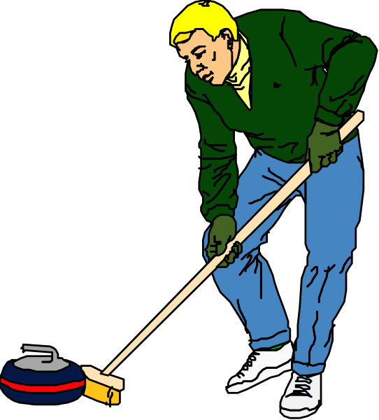 The illustration shows a man cleaning with an industrial vacuum cleaner on wheels indoors during daylight hours.