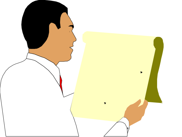 The image shows a man holding up an open book to another person who appears surprised by its contents; both individuals seem engaged in discussion about something on the page of the book that is out of frame.