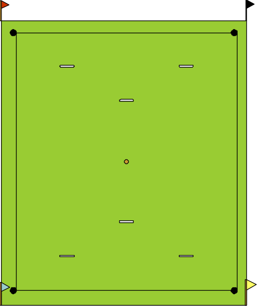 The image shows a simplistic representation of an eight ball pool table with balls on it against a plain background.