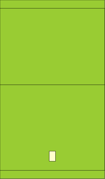 The image shows a green square with four smaller squares inside it against an off-white background.