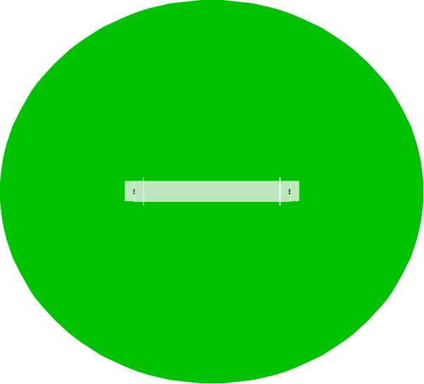 The image shows a green circle with two smaller circles inside it on either side of what appears to be an arrow pointing towards them from outside their frame.