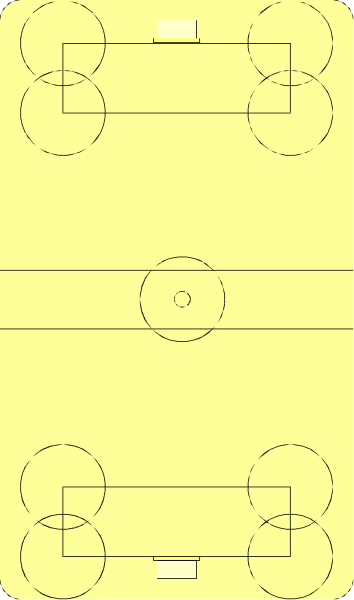The image shows a simple black and white floor plan of an indoor space with labeled areas for different activities such as "dining," "living room," etc., indicating furniture placement within each area.
