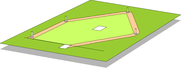 The image shows a topographical map of an area with various elevation levels represented by shades of green on a gray background; there is no text present in this clip-art representation.