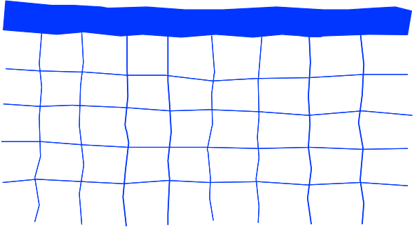 The image shows a blue keyboard with black keys on it against a grey background.