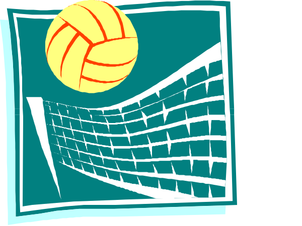 The image shows a black and white cartoon of two panels with different scenes: on top is an outdoor scene at night featuring a large yellow volleyball in mid-air above what appears to be a tennis court, suggesting that it's either being served or hit; below this panel is another showing the same setting but during daylight hours.