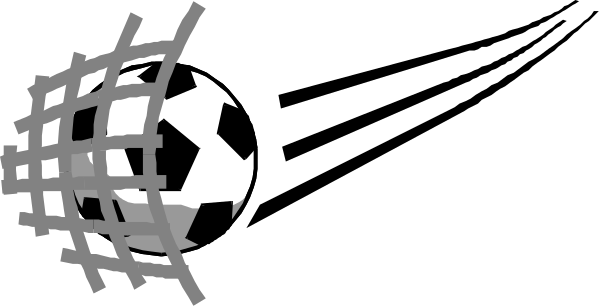 The image shows a black and white soccer ball with two crossed lines on it against a gray background.