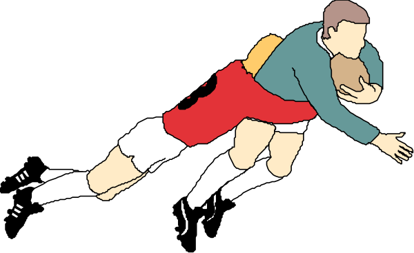 The black and white illustration shows a male soccer player diving to block an incoming ball during a game of football with two other players in background; one is holding his head while another looks on from behind him, all set against a dark backdrop that suggests nighttime or indoor setting.