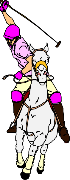 The image shows a person riding on horseback with pink gloves holding reins to control the white horse that is wearing blinders; both rider and horse appear in silhouette against a dark background.