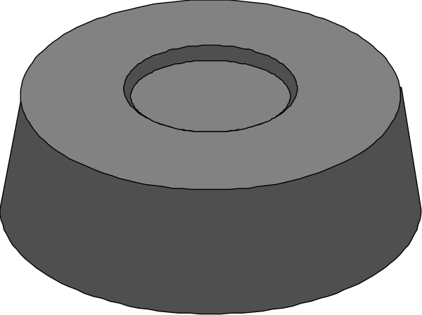 The image shows three cylindrical shapes with different textures: a smooth gray surface on top of each other resembling metal sheets; one rougher texture in between that looks like sandpaper; and another smoother, darker shade at bottom which could be interpreted as wood or plastic.