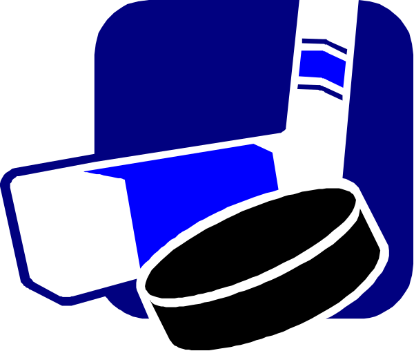 The image shows a hockey stick with blue tape on it next to an ice cream cone that has been edited into a sports logo design.
