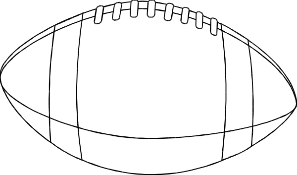 The black and white illustration shows a football with stitches on it next to an American flag pinwheel design.