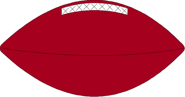 The image shows a red football with white eyes on it against an indistinct background.