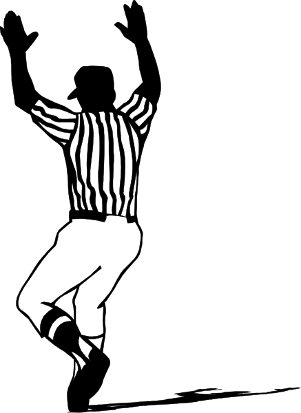The black and white silhouette of a person playing baseball with bat raised over head against dark background.